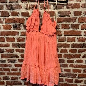 Free People Coral Halter Dress